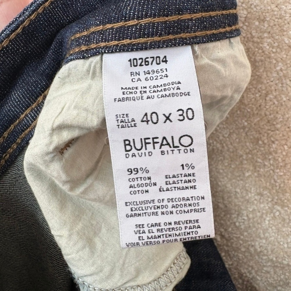 BUFFALO DAVID BITTON Driven-X Basic Jeans Men's 40x30 Dark Wash Straight Stretch - Picture 8 of 9